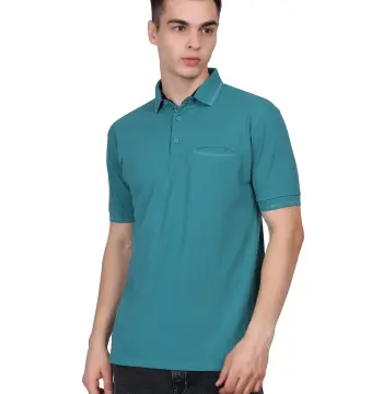 Multicolor Polo Tshirt for Men with Pocket in Matty Fabric